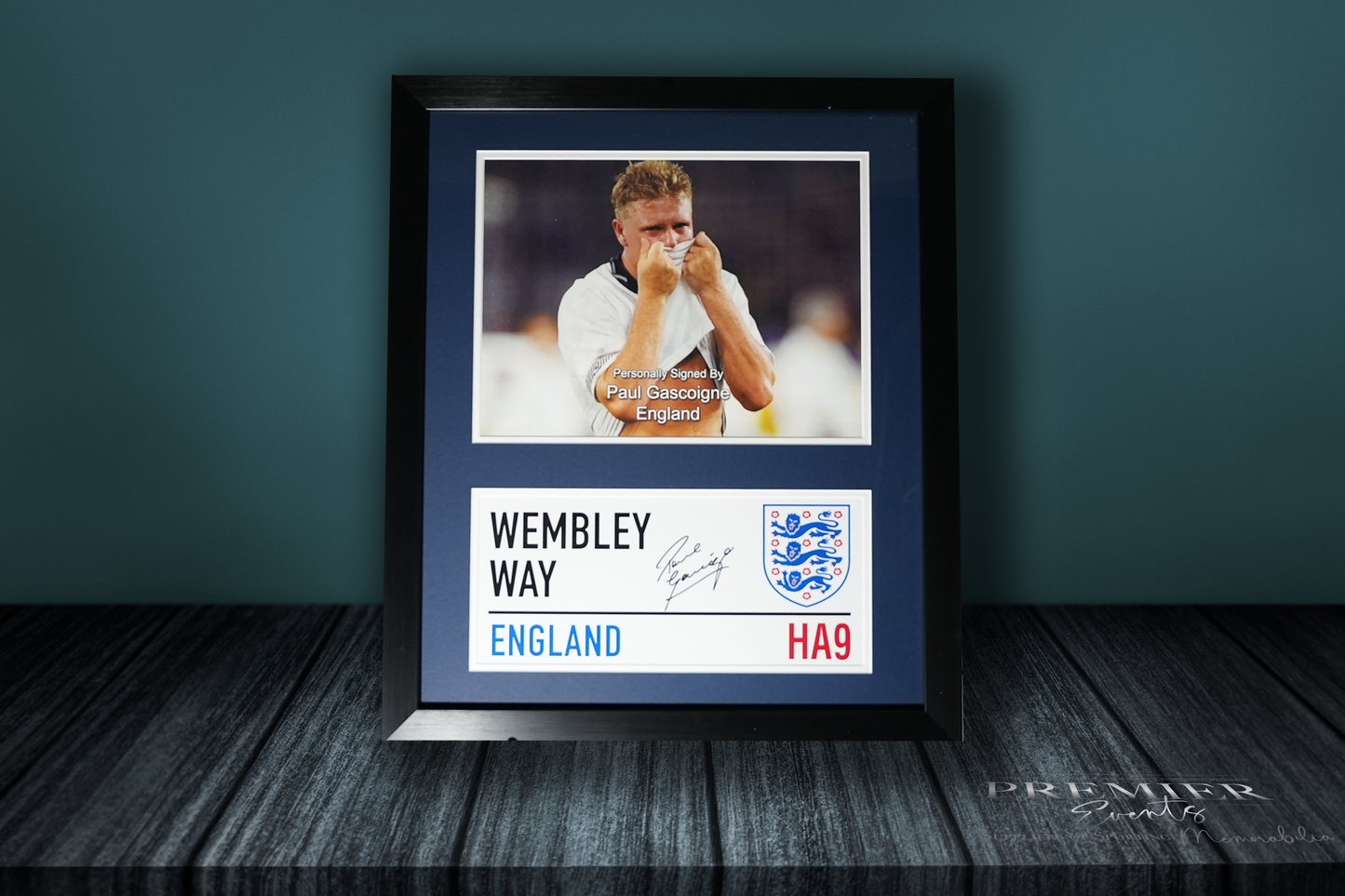 Paul Gascoigne “Wembley Way” Signed & Framed Picture – Football Memorabilia