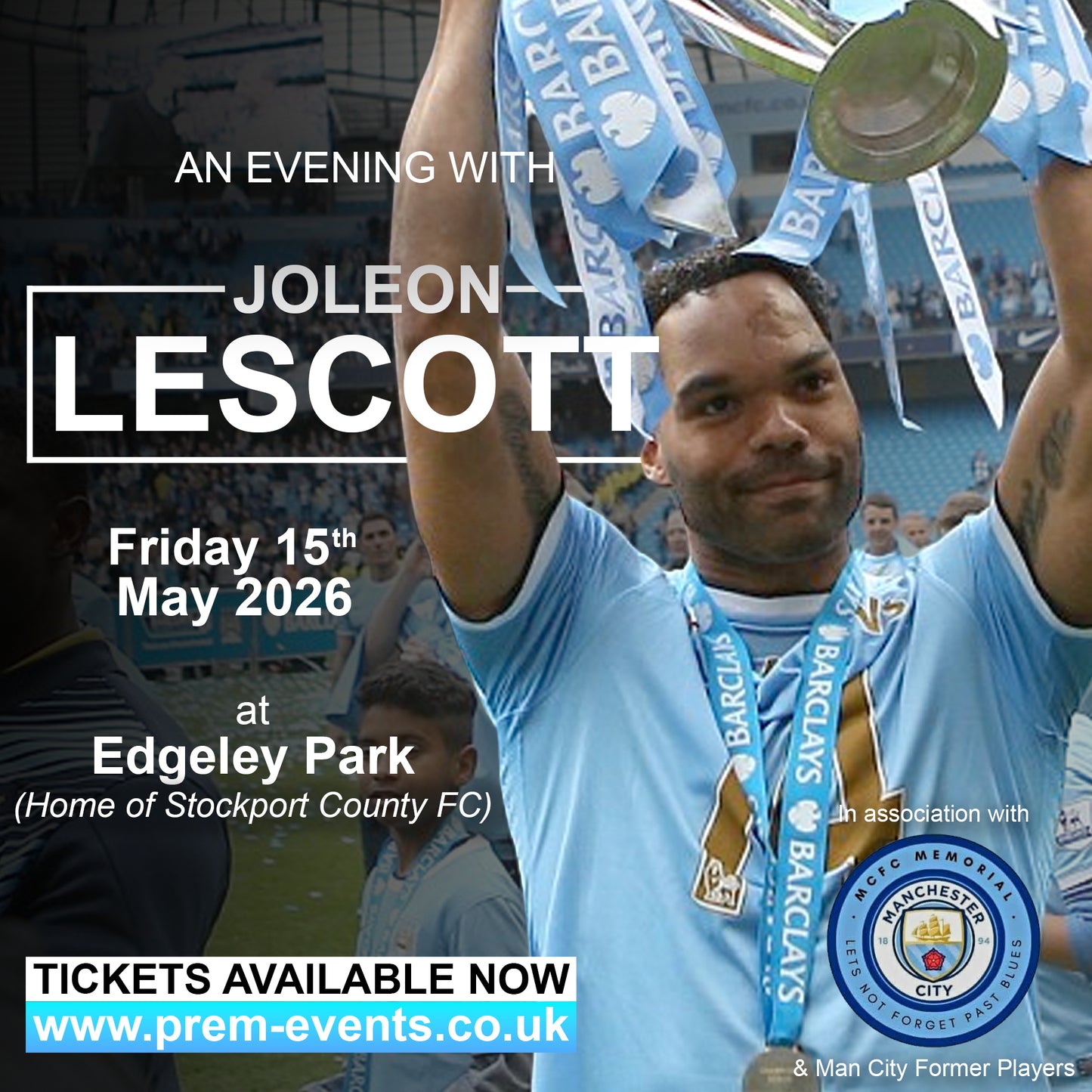 An Evening with Joleon Lescott - Friday 15th May | Edgeley Park