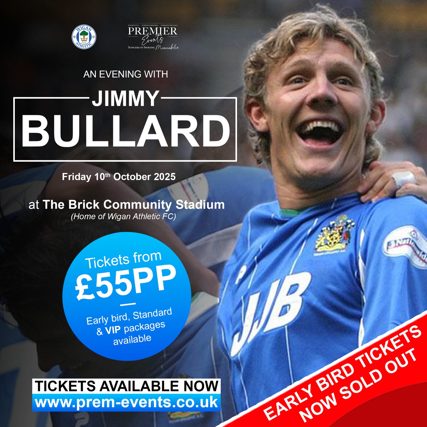 An Evening with Jimmy Bullard on Friday 10th October 2025 at The Brick Community Stadium