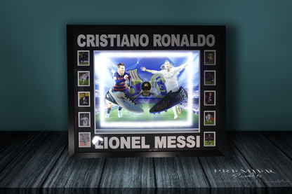 Lionel Messi & Cristiano Ronaldo Signed Boots – Light-Up Framed Display