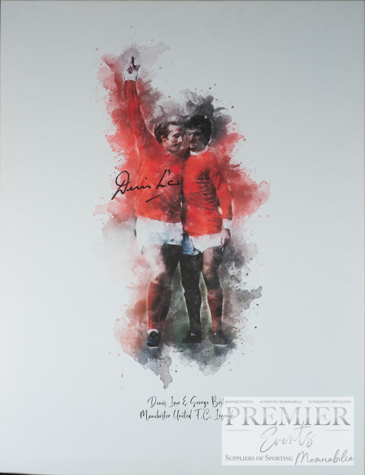 Denis Law Manchester United Signed Canvas