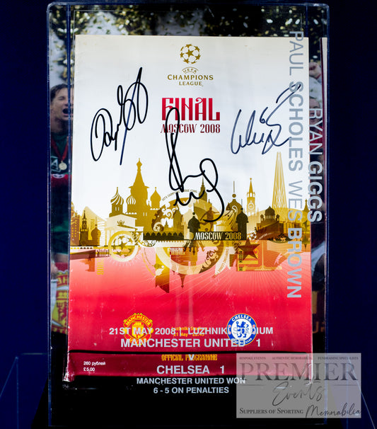 Ryan Giggs, Paul Scholes, Wes Brown Signed Poster